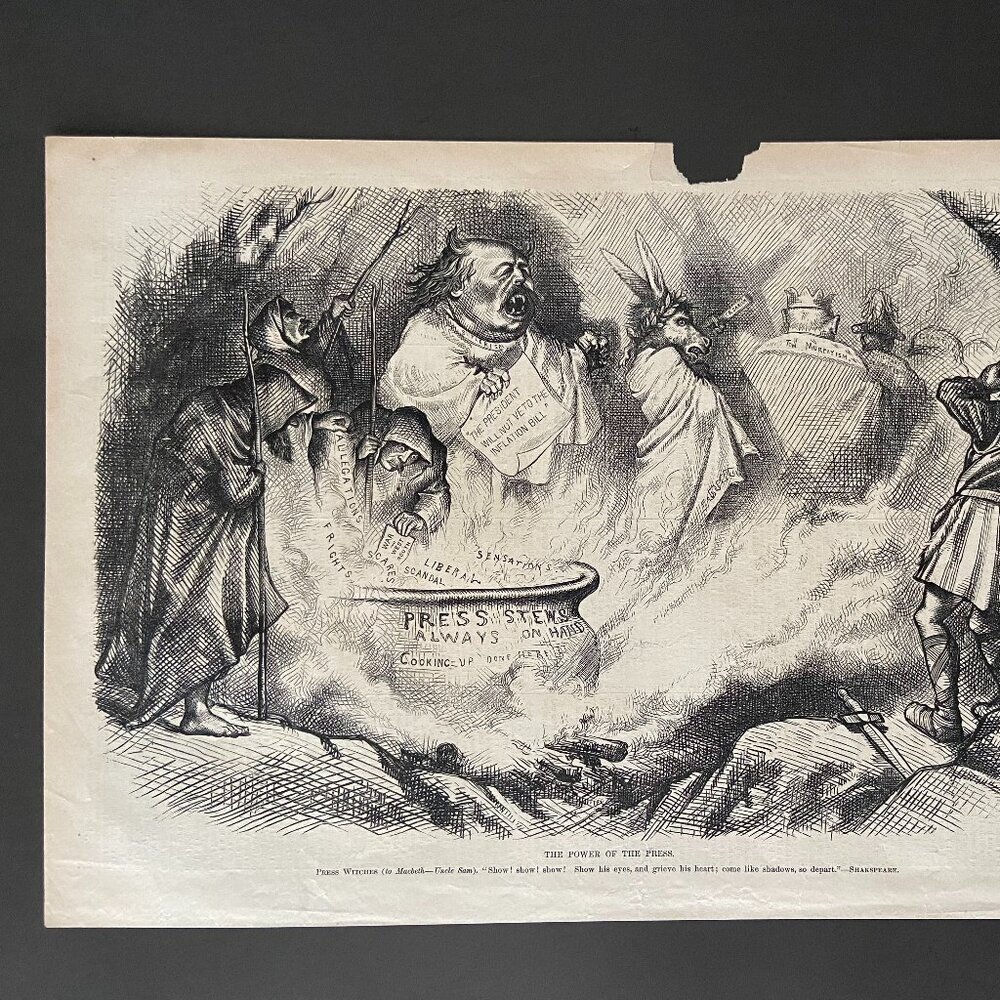 Thomas Nast, Harpers Weekly, Wood Engraving, Political Cartoon